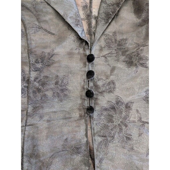 Alex Evenings Black Floral Sheer Blazer Jacket Goth Glam Eveningwear Vtg - Picture 7 of 8